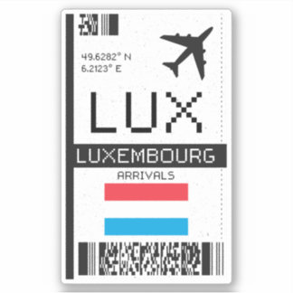 LUX Luxembourg Boarding Pass - Airport Travel Sticker