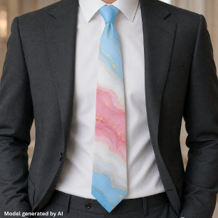 Lux Marble Trans Pride Colors Neck Tie