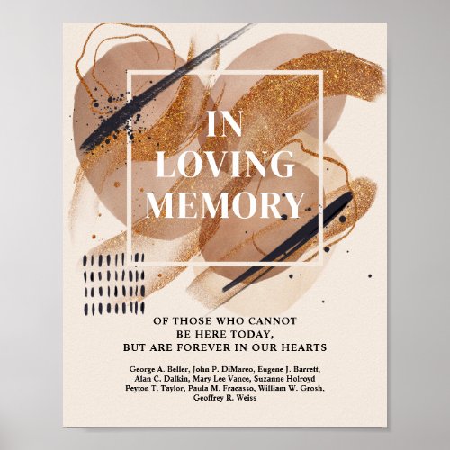 Lux rose gold glitter copper hues In loving memory Poster