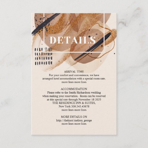Lux rose gold glitter copper shades details card