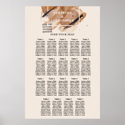 Lux rose gold glitter copper shades watercolor poster