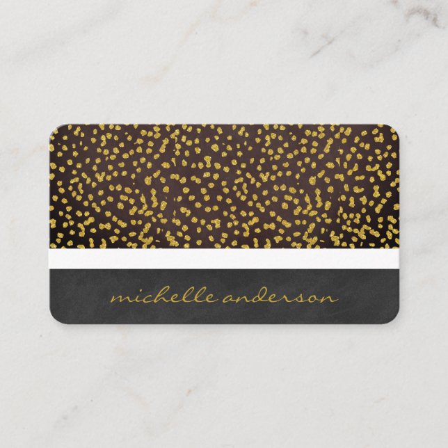 Lux Texture and Gold Speck Pattern II Business Card (Front)