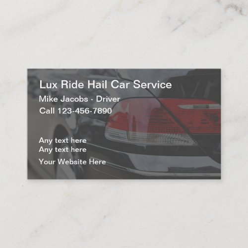 Lux Uber Ride Hailing Taxi Driver Business Card