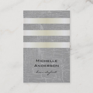 Lux White Gold Stripes with Swank Background Business Card
