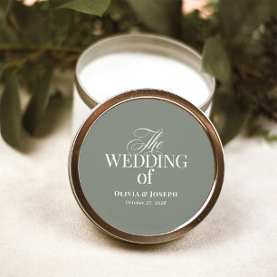 Luxe and Elegant Sage Green Wedding Classic Round Sticker