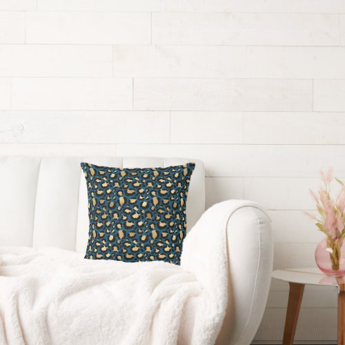 LUXE ANIMAL NAVY GOLD  PATCH PILLOW 