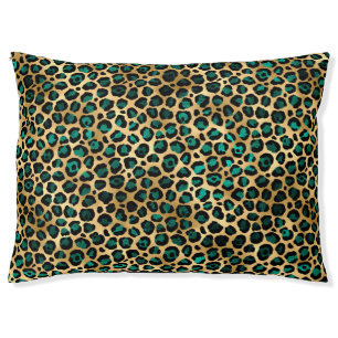 LUXE ANIMAL PRINT EMERALD GOLD BLACK PET BED