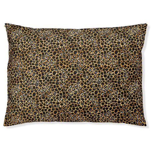 LUXE ANIMAL PRINT GOLD BLACK PET BED