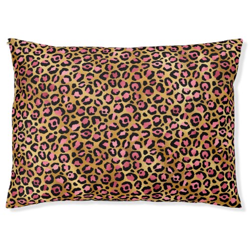 LUXE ANIMAL PRINT GOLD BLACK PINK PET BED