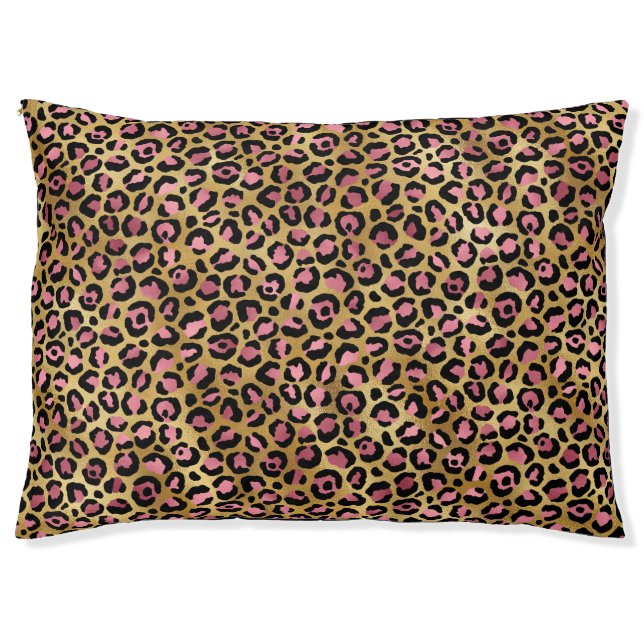 LUXE ANIMAL PRINT GOLD BLACK PINK PET BED (Front)