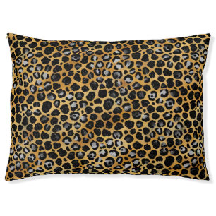 LUXE ANIMAL PRINT HOLD BLACK PET BED