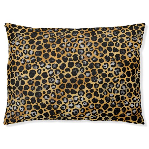 LUXE ANIMAL PRINT HOLD BLACK PET BED