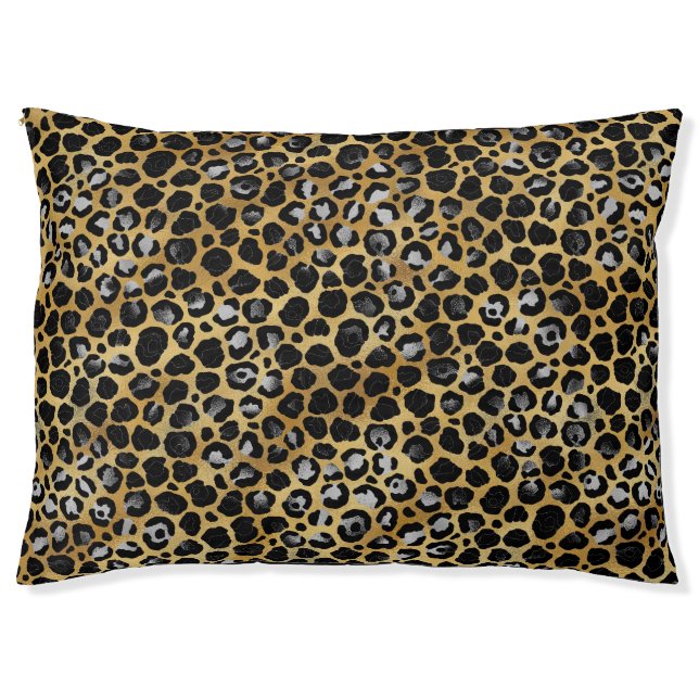 LUXE ANIMAL PRINT HOLD BLACK PET BED (Front)