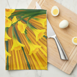 Luxe Art Deco Golden Vibrant Spring Elegance Kitchen Towel