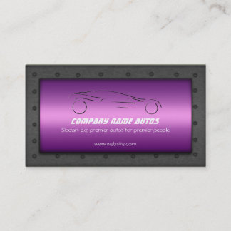 Luxe Auto on Purple Chrome effect - Sportscar logo Business Card