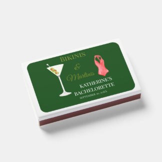 Luxe Bikinis & Martini bachelorette weekend Party Matchboxes