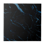 Luxe Black and Blue Marble Ceramic Tile<br><div class="desc">A luxe modern motif of marble in unexpected black and blue creates interest and intrigue on this ceramic tile. Art and design © 1201AM Design Studio | www.1201am.com</div>