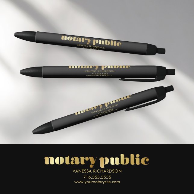 Luxe Black and Gold Business Promo Notary Public Pen (Creator Uploaded)