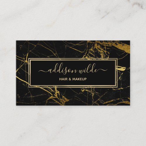 Luxe Black and Gold Marble Texture                 Business Card
