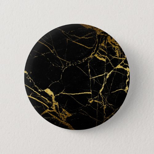 Luxe Black and Gold Marble Texture Button