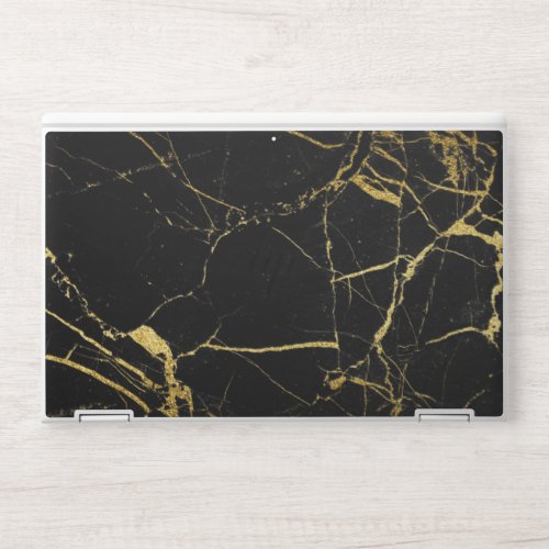 Luxe Black and Gold Marble Texture HP Laptop Skin