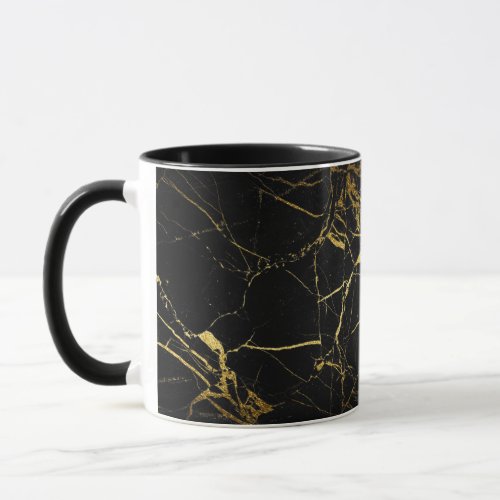 Luxe Black and Gold Marble Texture Mug
