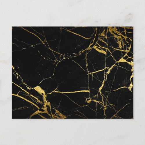 Luxe Black and Gold Marble Texture Postcard