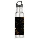 Luxe Black and Gold Marble Texture Stainless Steel Water Bottle