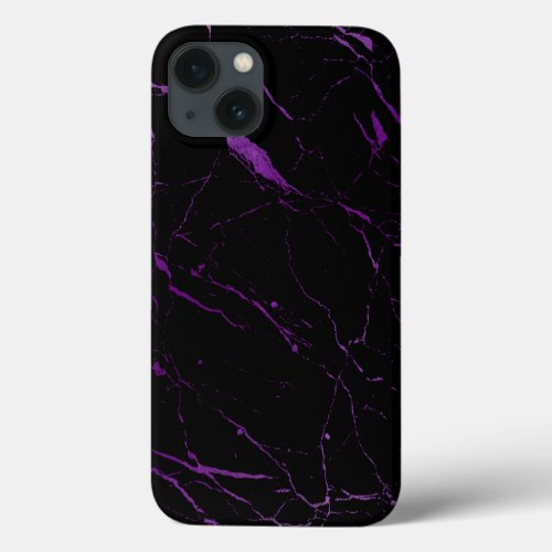 Luxe Black and Purple Marble iPhone 13 Case