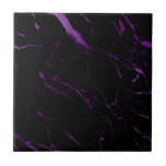 Luxe Black and Purple Marble Ceramic Tile<br><div class="desc">A luxe modern motif of marble in unexpected black and deep purple creates interest and intrigue on this ceramic tile. Art and design © 1201AM Design Studio | www.1201am.com</div>
