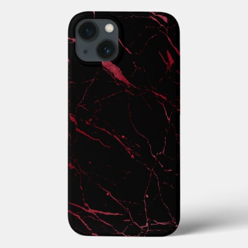 Luxe Black and Red Marble iPhone 13 Case