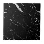 Luxe Black and Silver Marble Ceramic Tile<br><div class="desc">A luxe modern motif of marble in high-contrast black and shades of silver/gray creates interest and intrigue on this ceramic tile. Art and design © 1201AM Design Studio | www.1201am.com</div>
