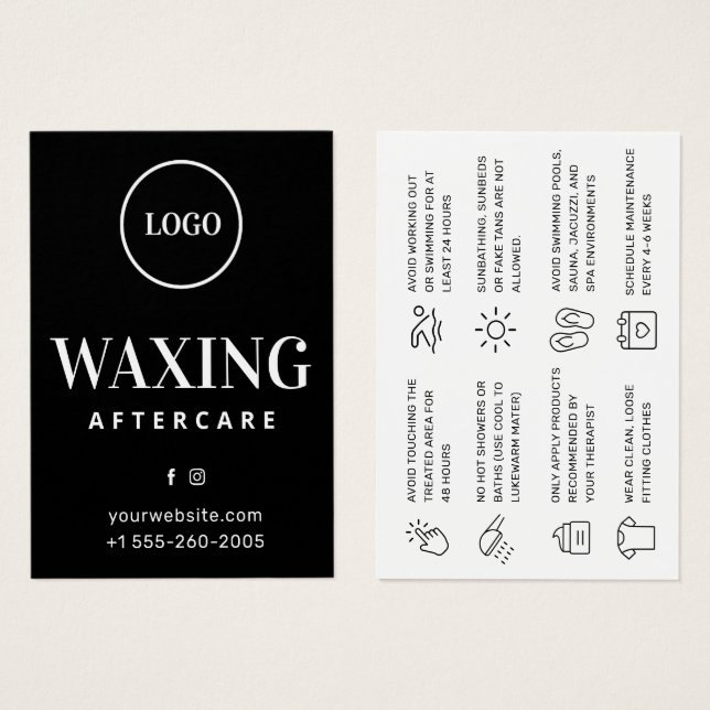 Luxe Black Classic Waxing Aftercare Guide (Front & Back)