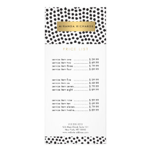 Luxe Black Confetti Dots II with Gold Bar Rack Card