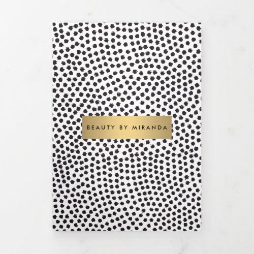 Luxe Black Confetti Dots with Gold Bar Brochure