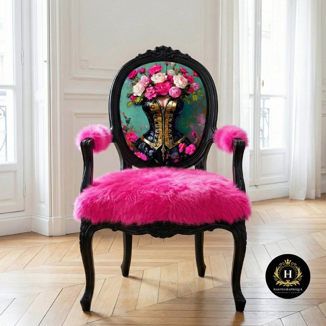 Luxe Black Gold Corset Pink Floral Decoupage Tissue Paper (Creator Uploaded)