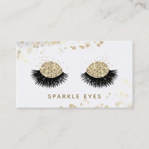  Luxe Black Gold Gray Eyes Lashes Glam Business Card