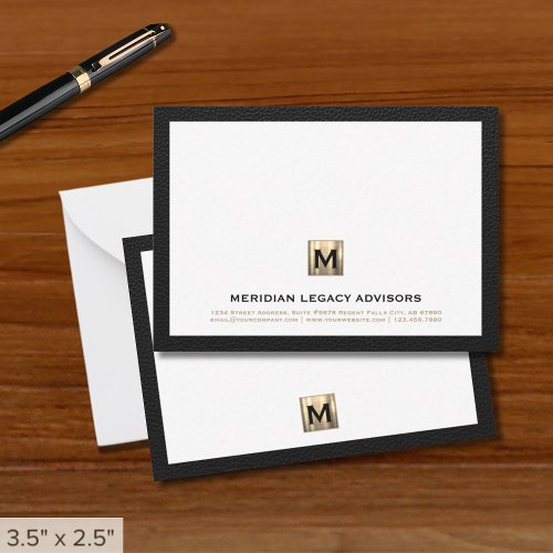 Luxe Black Gold Law Firm Note Card