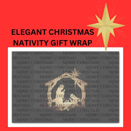Luxe Black Gold Nativity Merry Christmas  Tissue Paper