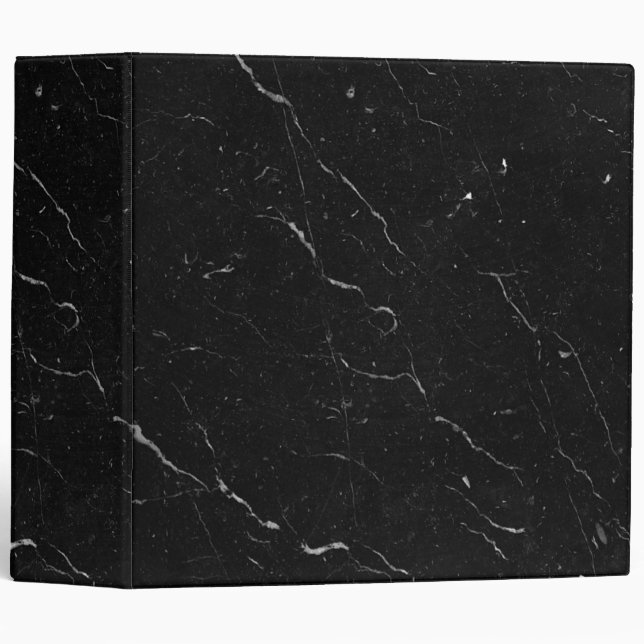 Luxe Black Marble 3 Ring Binder (Front/Spine)