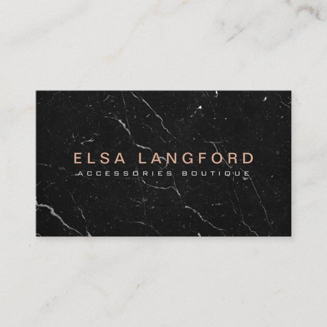 Luxe Black Marble I Boutique, Fashion, Jewelry Business Card (Front)