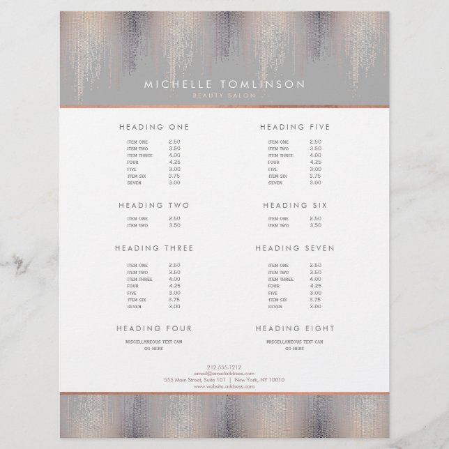 Luxe Blush Confetti Rain Pattern Gray Flyer (Front)