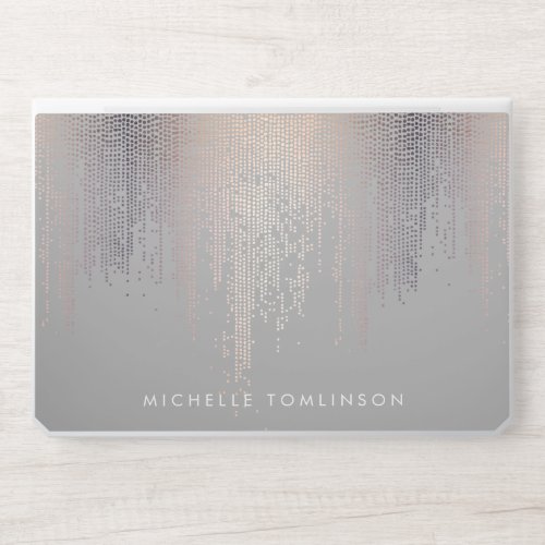 Luxe Blush Confetti Rain Pattern Gray HP Laptop Skin