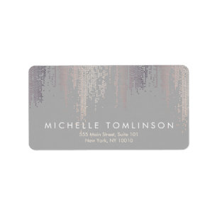 Luxe Blush Confetti Rain Pattern Gray Label