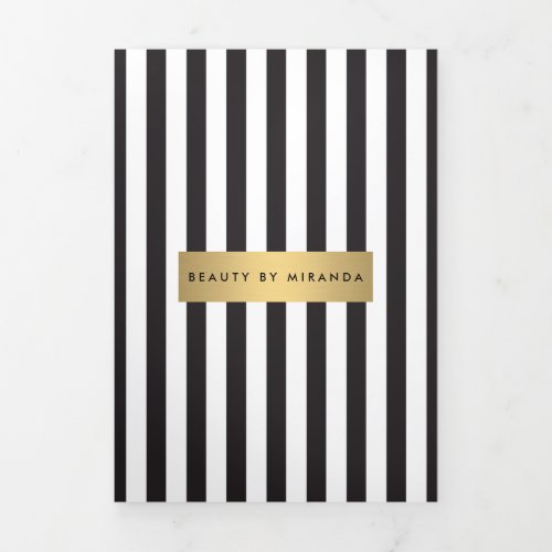 Luxe Bold Black and White Stripes Brochure