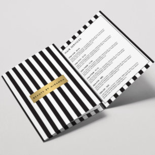 Luxe Bold Black and White Stripes Brochure