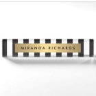 Luxe Bold Black and White Stripes with Gold Bar
