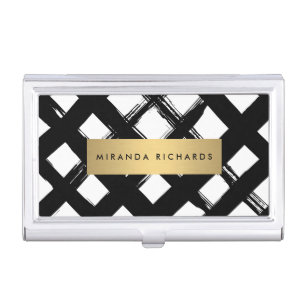 Luxe Bold Brushstrokes Card Case For Business Cards