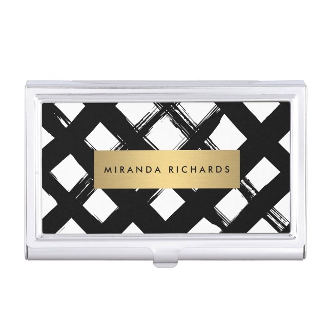 Luxe Bold Brushstrokes Card Case For Business Cards (Front)