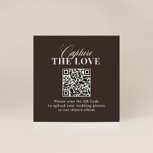 Luxe Brown QR Code Wedding Capture the Love Enclosure Card